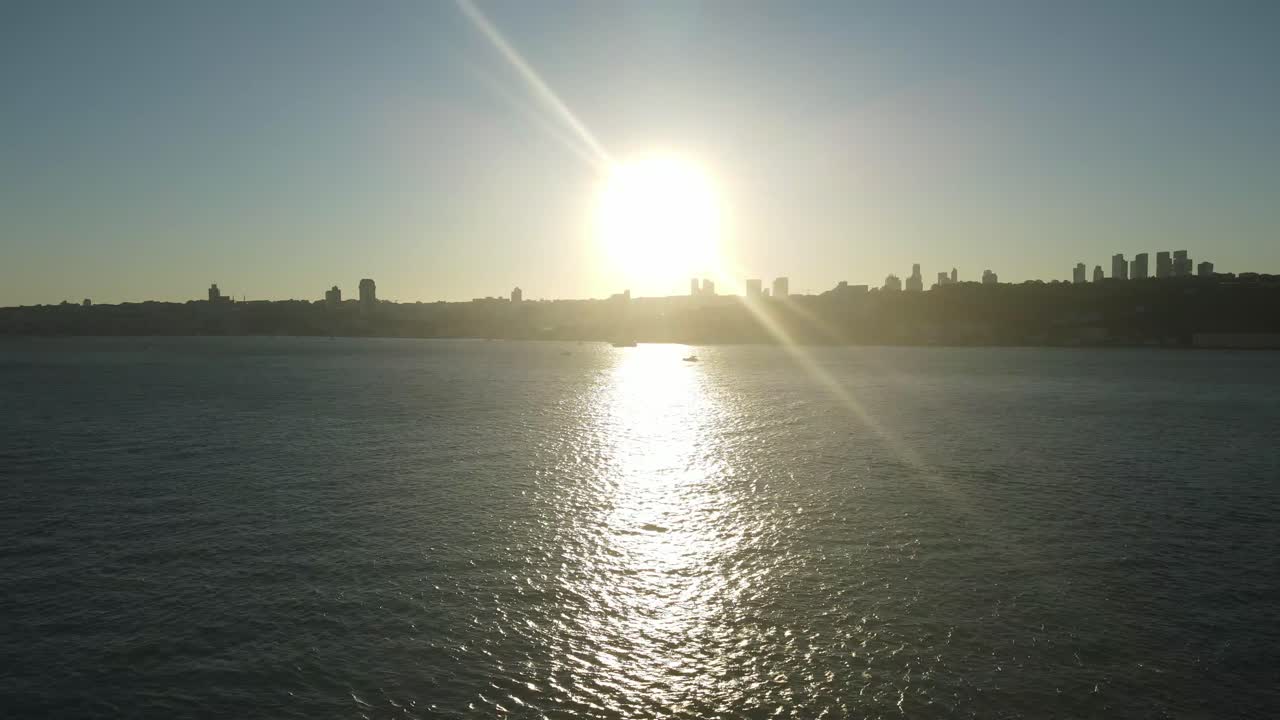 estambul mar desde el aire al atardecer
