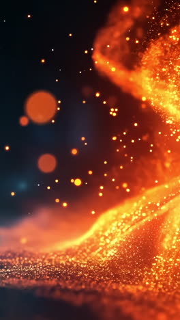 a fiery orange flame with a blue background. the fire is surrounded by a lot of sparks, creating a mesmerizing and dynamic scene