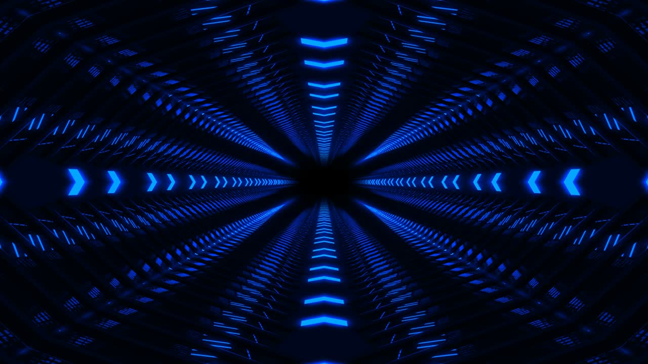 Tunnel di luce blu in loop