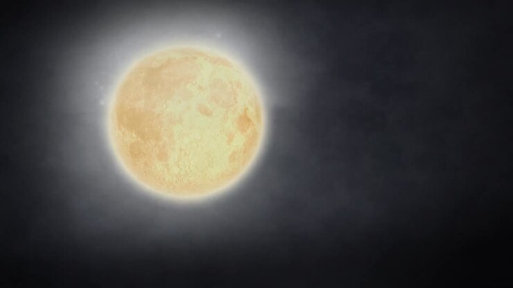 Moon and clouds of smoke
