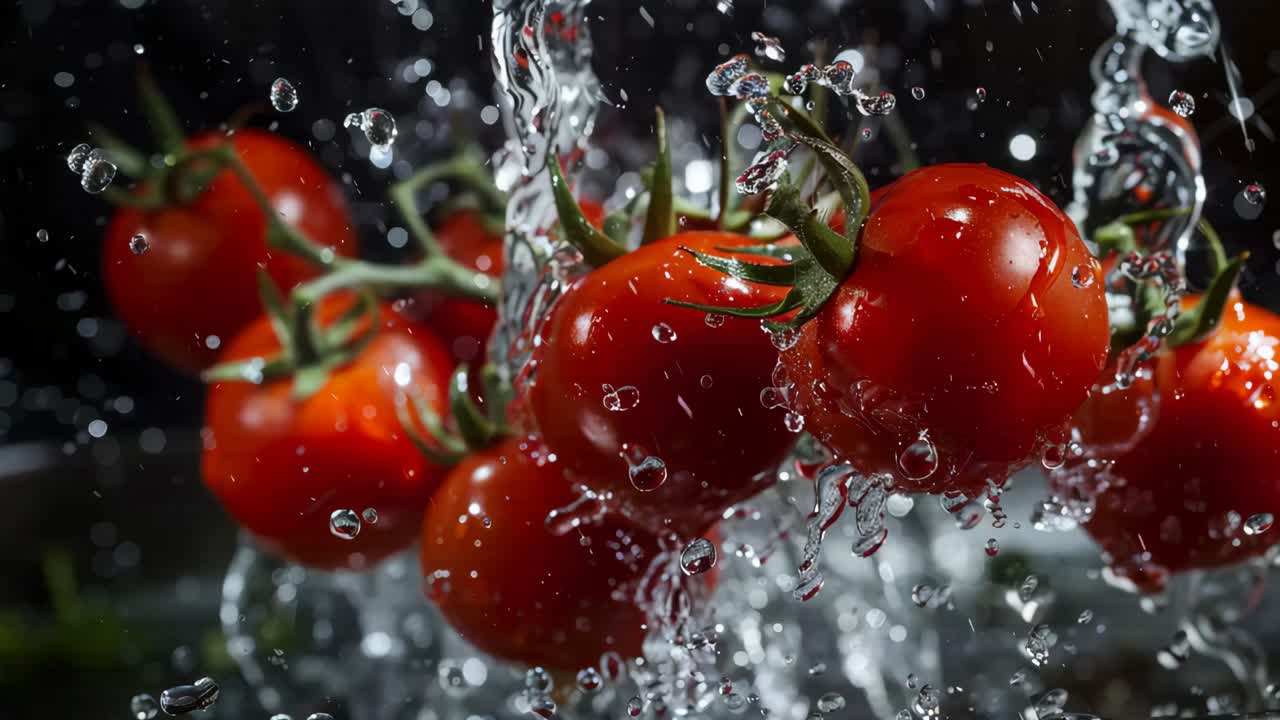 물을 뿌리는 토마토