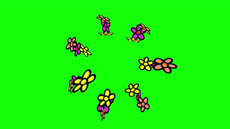 Green background with moving flower shape