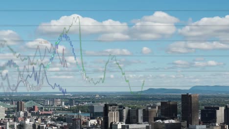 Animation-Von-Statistiken-Und-Datenverarbeitung-über-Dem-Stadtbild