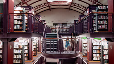 family at the library