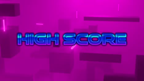 Animation-of-high-score-text-over-purple-background
