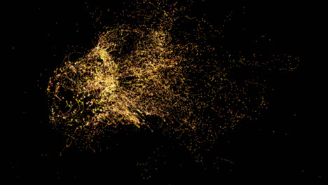 abstract explosion of golden particles