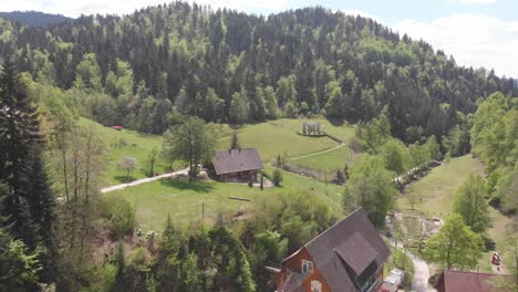 Panning-aerial-view-of-Allerheiligen-in-the-Black-Forest-in-Germany,-Famous-travel-or-touristic-destination-for-trekking-or-hiking-in-Europe