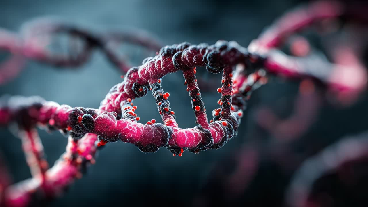 Exploring the Intricacies of DNA: A Detailed Look at the Beautiful Structure of the Genetic Helix in Magnified Form with Vivid Colors and Distinct Features