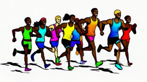 a group of diverse athletes running a race