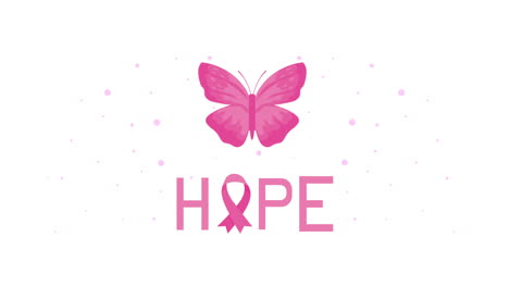 campaña de cáncer de mama con letras de esperanza