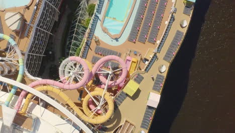 aerial view of cruise ship water park