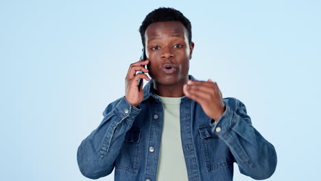 Phone-call,-stress-and-angry-black-man-talking