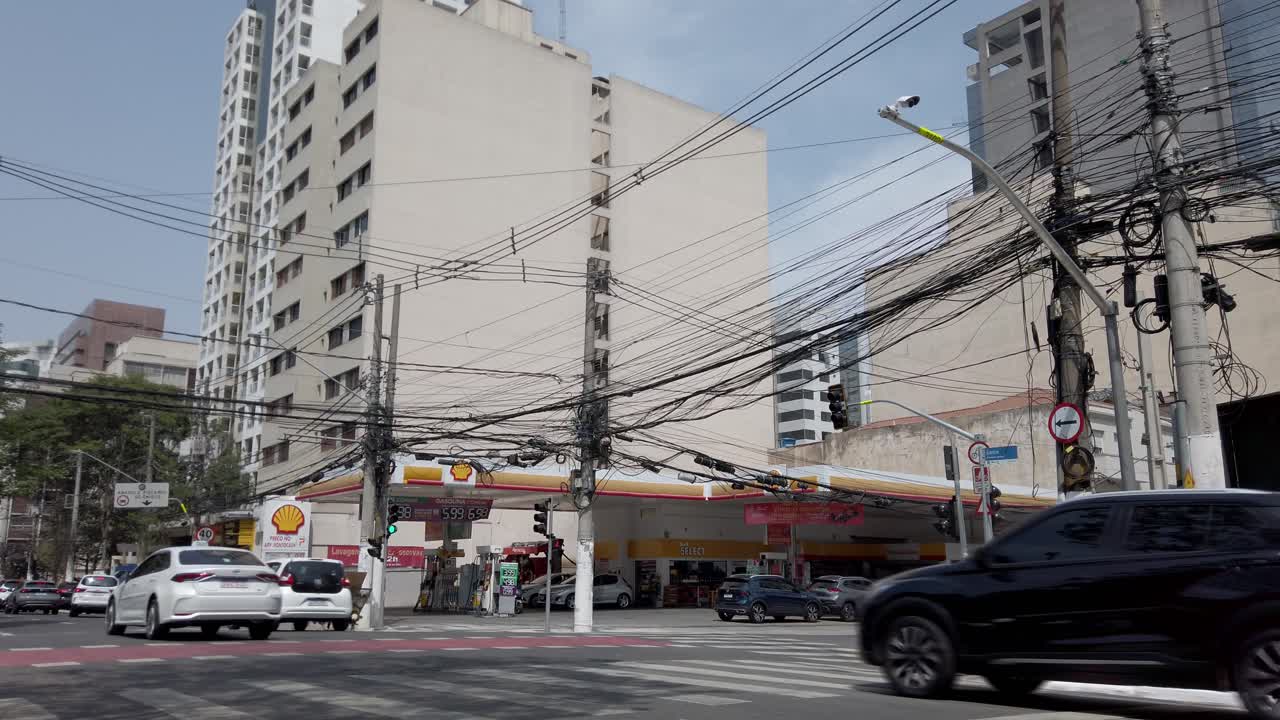 Busy City Street Scene in Sao Paulo, Brazil