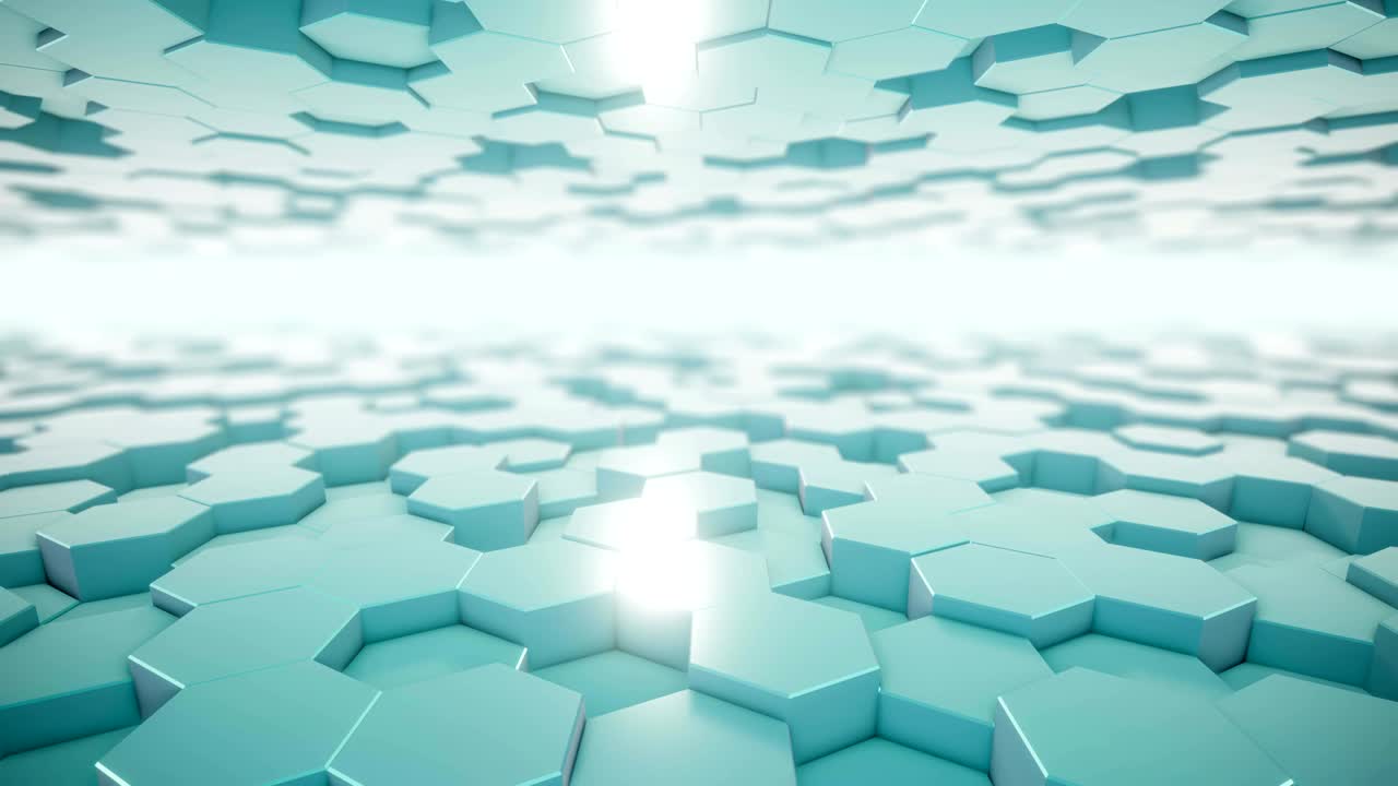 추상적인 움직이는 기술 육각형 배경