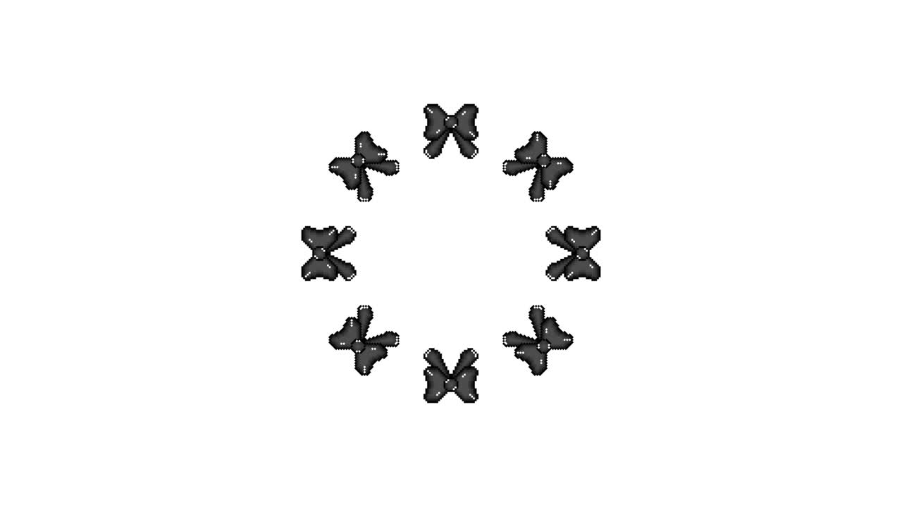 Pixel Art Ribbon Spinning Circle Animated Overlay Transparent 30fps (6)