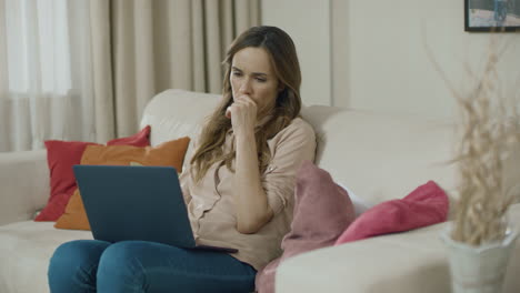 business woman working on laptop computer at home. female professional