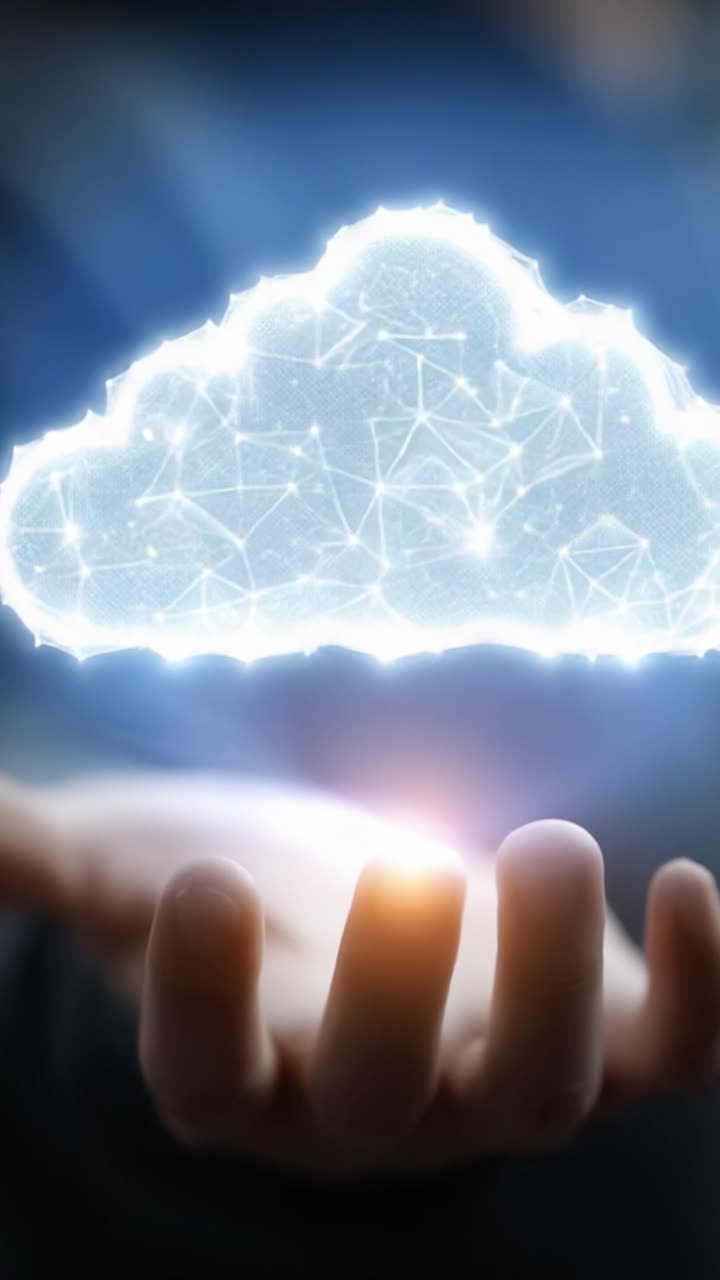 Illuminated Cloud Network Formation Held in Hand: A Visual Representation of Digital Technology, Connectivity, and Cloud Computing Innovations for Modern Solutions