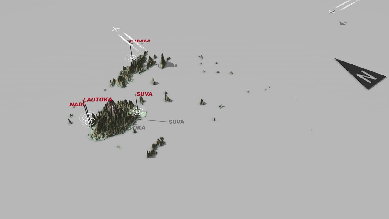 3d 지형 지도 피지