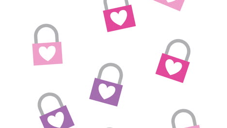 valentines day animated card with hearts padlock