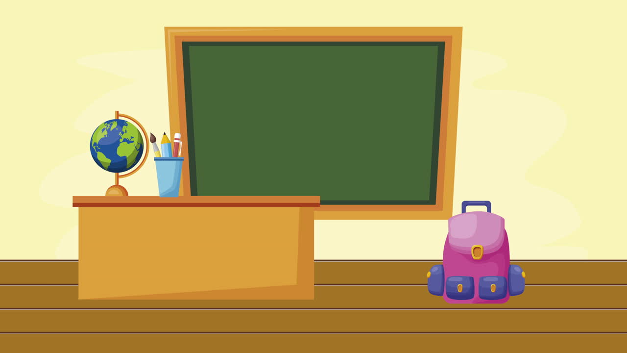 Back to school classroom scene animation | Premium Stock Video Footage
