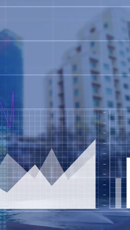 animation of data processing over cityscape