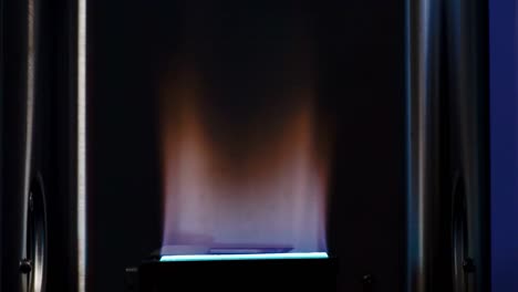 colorful flame from a burner