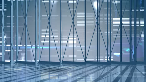 animated empty office with bright lights