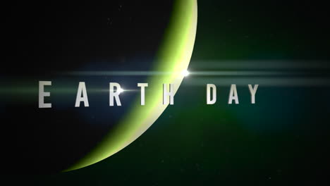 earth day with big planet in dark galaxy