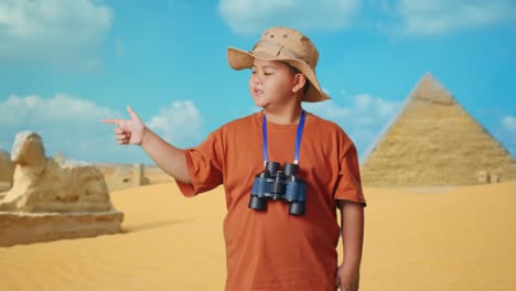 boy explorer in egypt