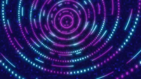 túnel binario digital de neón. bucle sin costuras 4k de fondo para la red, los grandes datos, el centro de datos, el evento digital