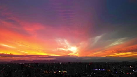 hiperlapso de una puesta de sol desde el país de chile