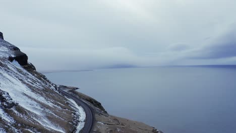 Route-54-On-Rugged-Cliff-By-The-Coast-In-Snaefellsnes-Peninsula,-Iceland-With-Captivating-Nature-Scenery