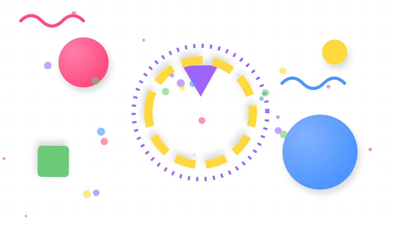 Abstract Motion Graphic with Rotating Triangle and Geometric Shapes