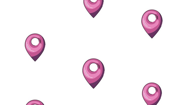 Pink Location Markers Pattern