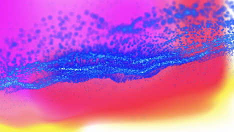 colorful particles and waveforms animation over vibrant gradient background