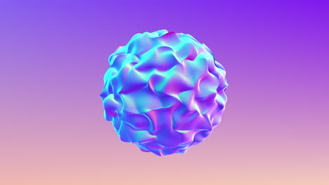 esfera 3d vibrante de triángulos apilados en azul y púrpura