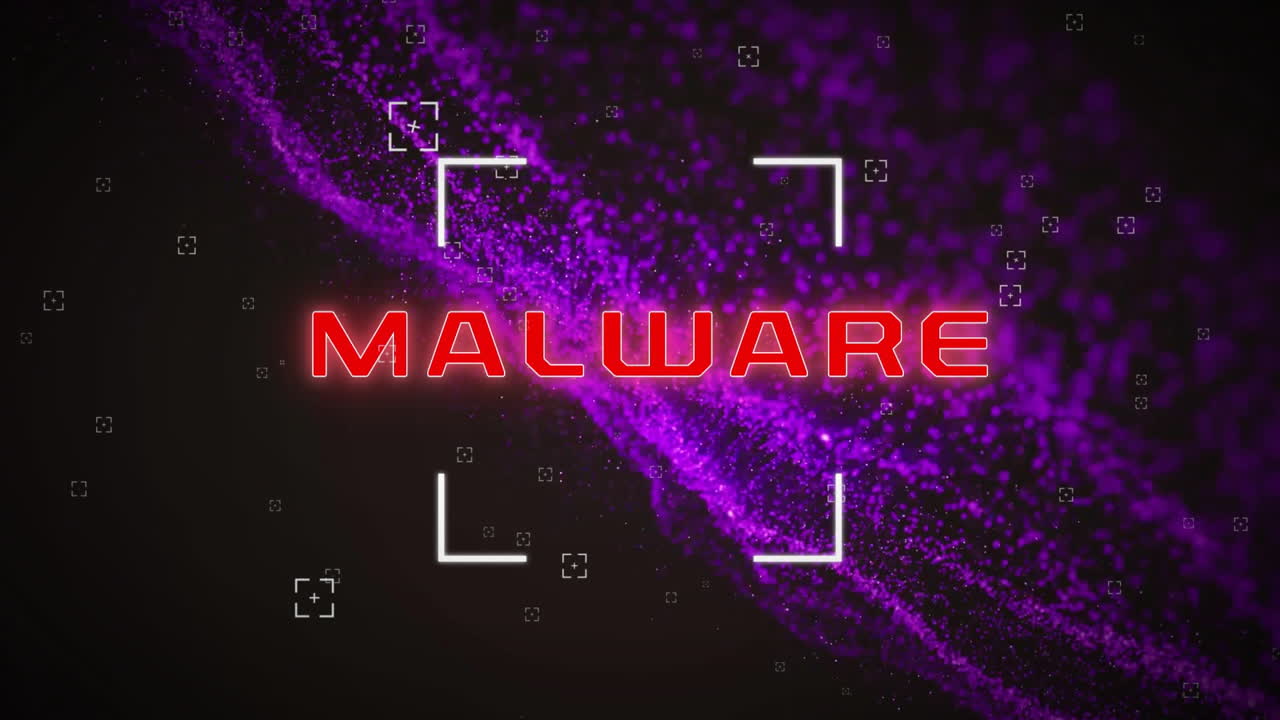 animación del procesamiento de datos digitales sobre texto de malware