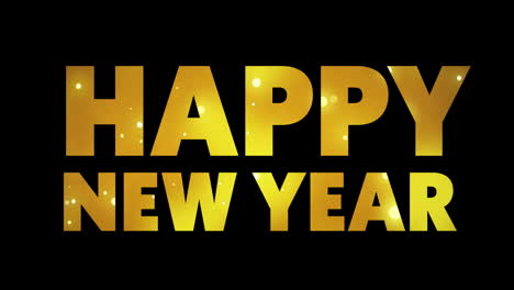 animation of happy new year text and lights on black background