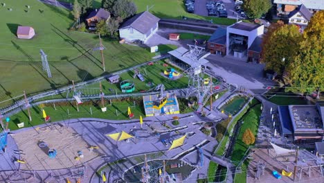 climbing park zipline and the cabin station in the swiss mountains