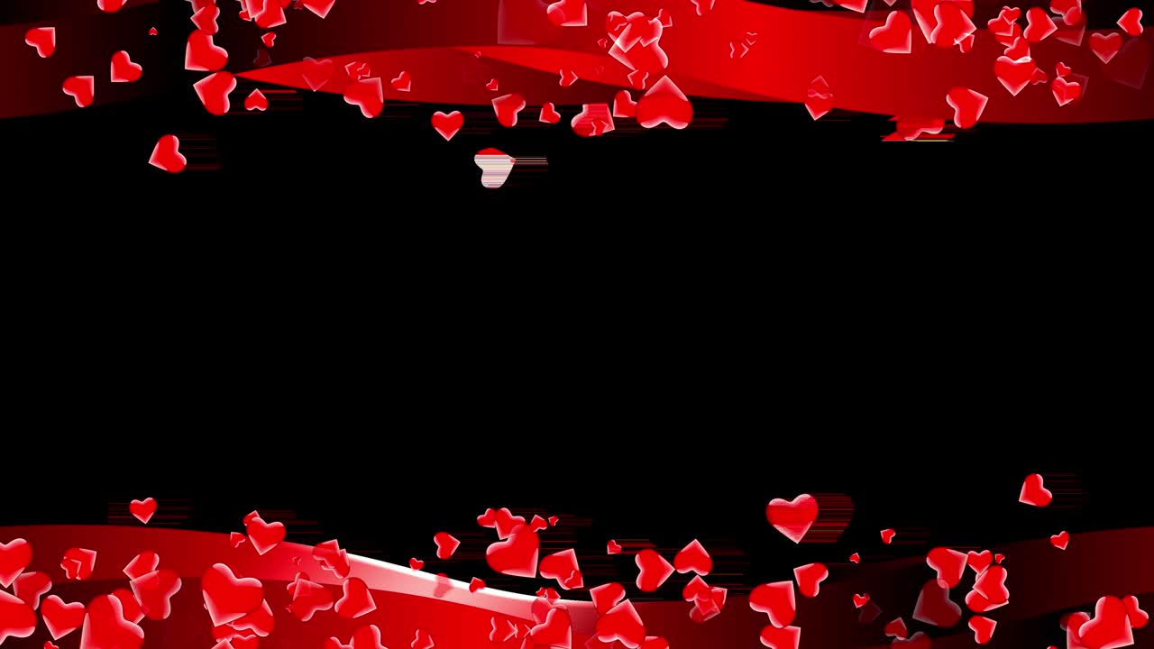 4k 레드 하트 프레임 로프 오버레이