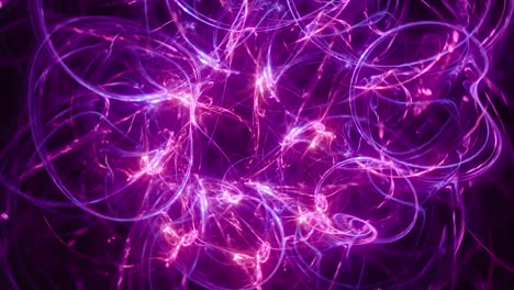 Abstrakte-Neonlicht-Energie-Aurora-Looping---Lila-Plasmawirbel---Futuristische-Streaming-Hintergrundvideoanimation