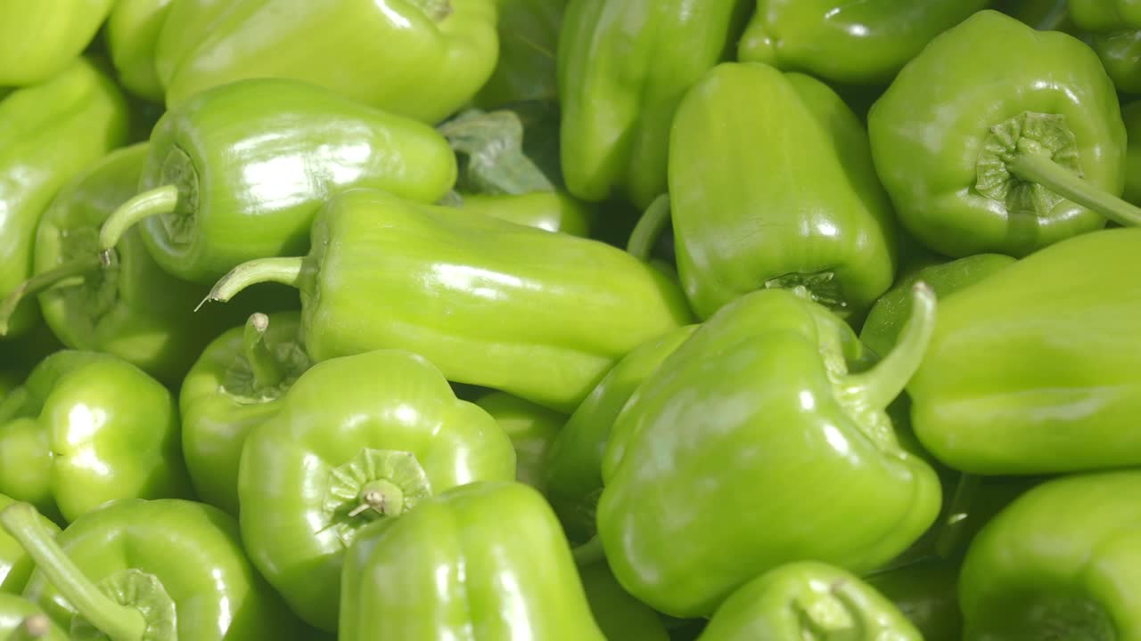 Pile of Fresh Green Peppers