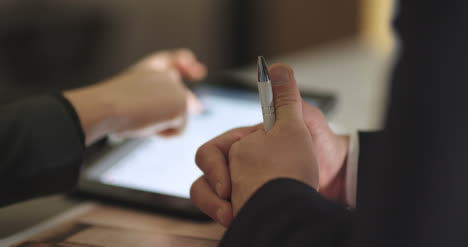 businesswoman using digital tablet