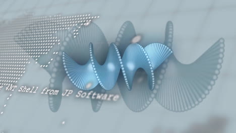 animation of data processing over dna strand spinning