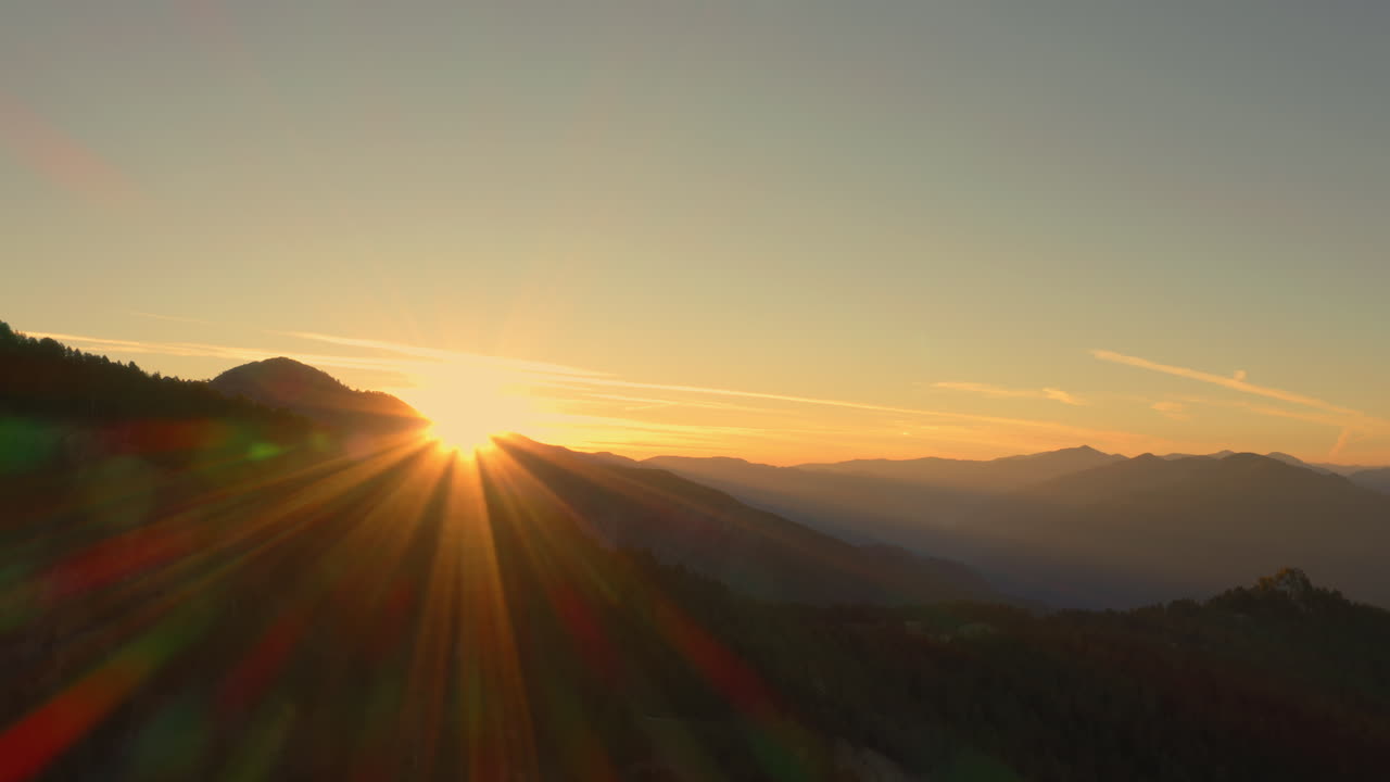 Pindus mountains sunrise Greece Greek Epirus region clear skyline