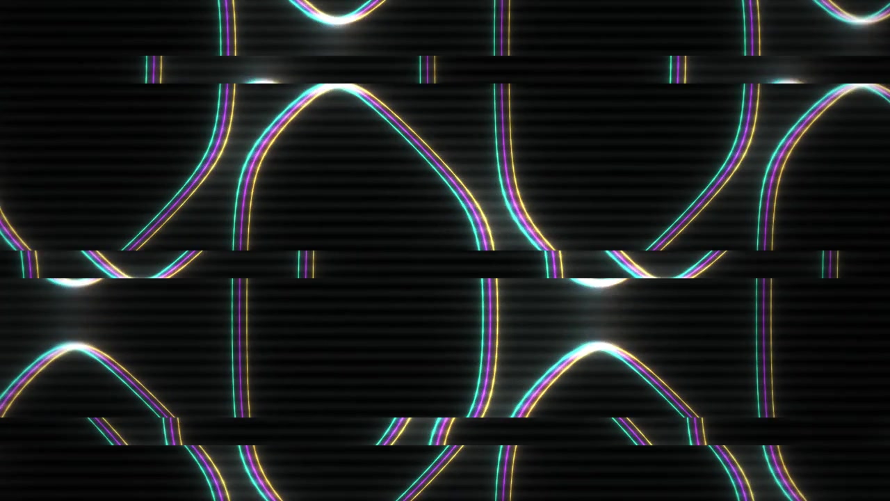 Dynamic Glitch Pattern with Colorful Neon Lines