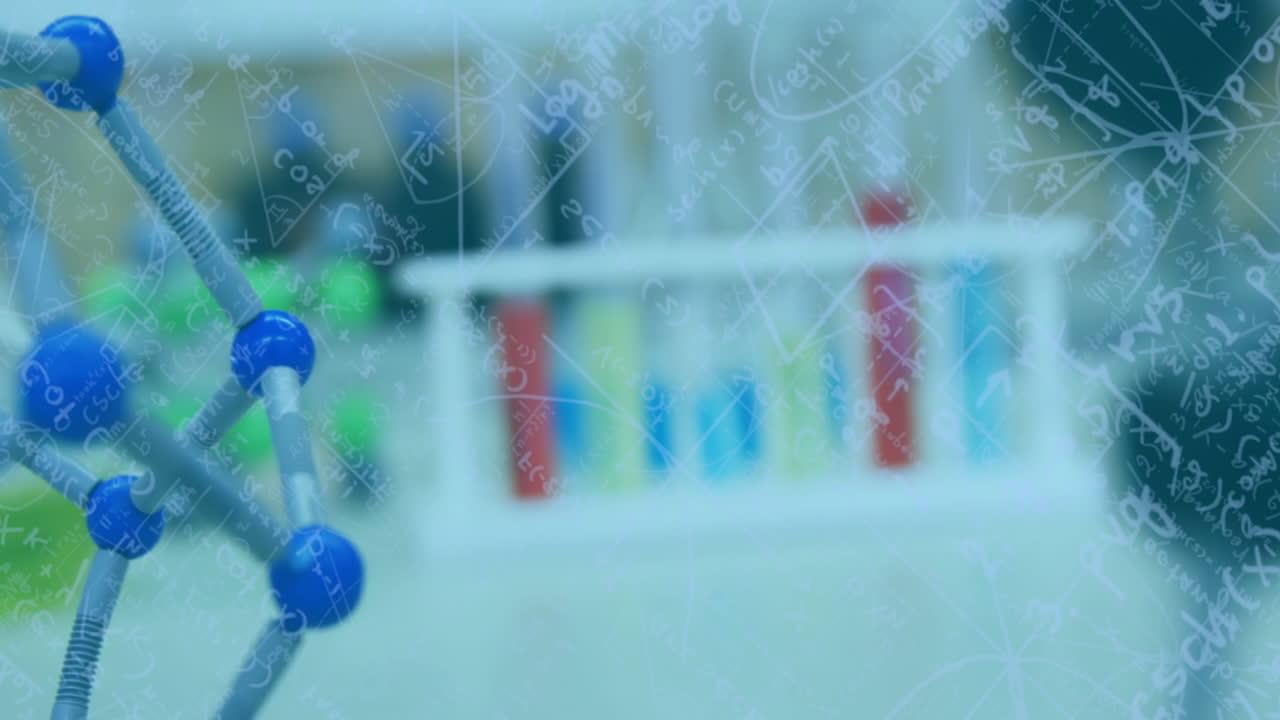 animación de ecuaciones matemáticas sobre el equipo en el laboratorio