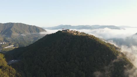 takeda castle ruins and mountains of hyogo, japan