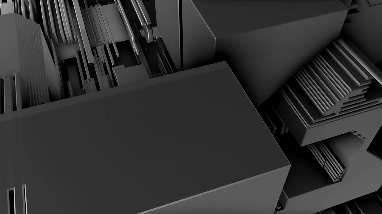 абстрактное 3d-рендеринг поверхности с случайными кубами и электронными формами.