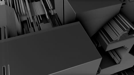 abstract 3d rendering of surface with random cubes and electronic shapes.